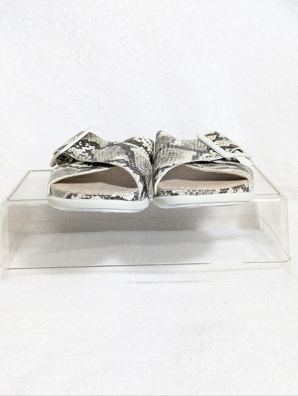 Clarks Cloud Steppers June Shell Slide Sandals Snakeskin Pattern Summer Casual 8 - Picture 3 of 7